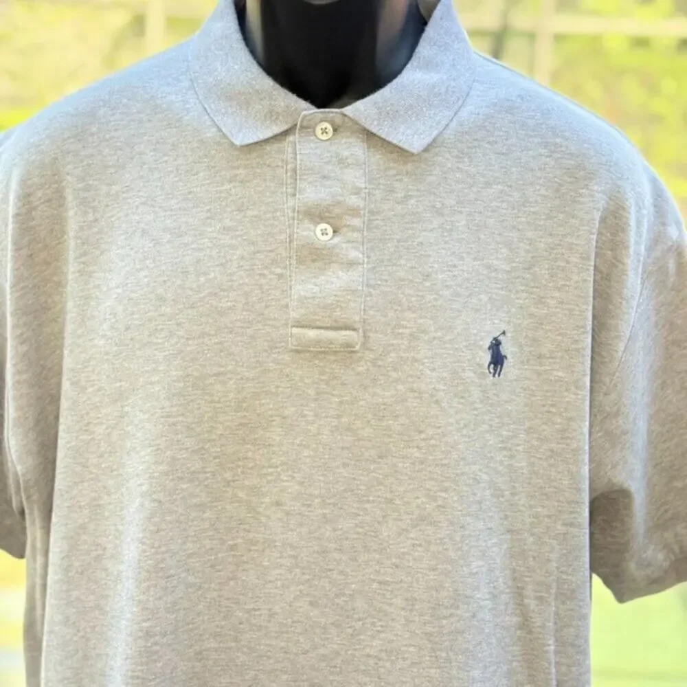 Polo Ralph Lauren Men’s‎ Grey Polo Shirt | Size Large | 100% Cotton Classic Fit